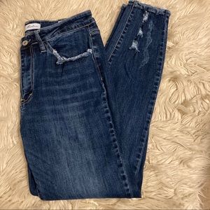 KanCan Skinny Jeans Cropped Distressed 13/30
